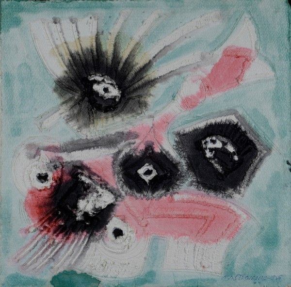 Umberto Mastroianni : Composizione  (1966)  - Tecnica mista su carta - Asta Arte moderna e contemporanea, Grafica ed edizioni - Galleria Pananti Casa d'Aste