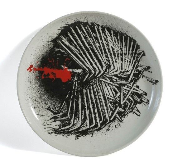 Emilio Scanavino : Tramature  - Piatto in ceramica - Auction Arte moderna e contemporanea, Grafica ed edizioni - Galleria Pananti Casa d'Aste