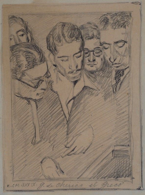 Giorgio de Chirico : Il Greco  (1939)  - Matita su carta - Asta Autori dell'800-900, Grafica ed Edizioni - I - Galleria Pananti Casa d'Aste