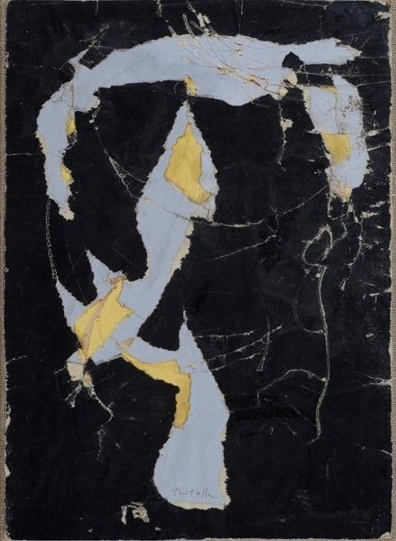 Mimmo Rotella : Strappi disordinati a destra  (1959)  - Decollage su tela - Asta Autori del XIX e XX sec., arte moderna e contemporanea - I - Galleria Pananti Casa d'Aste