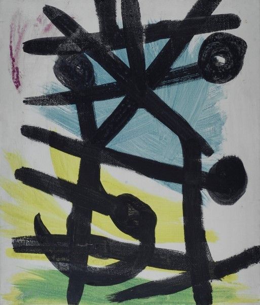 Gianni Dova : Senza titolo  ((1951))  - Tempera su tela - Auction Arte moderna e contemporanea, Grafica ed edizioni - Galleria Pananti Casa d'Aste