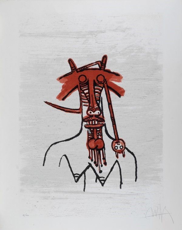 Wifredo Lam : Senza titolo  (1975)  - Litografia a colori - Asta Arte moderna e contemporanea, Grafica ed edizioni - Galleria Pananti Casa d'Aste