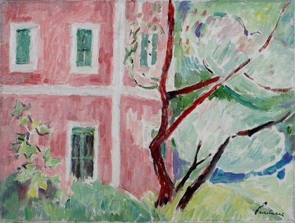 Enrico Paulucci : La casa di Ezra Pound a Rapallo  (1970)  - Olio su tela - Auction Arte moderna e contemporanea, Grafica ed edizioni - Galleria Pananti Casa d'Aste
