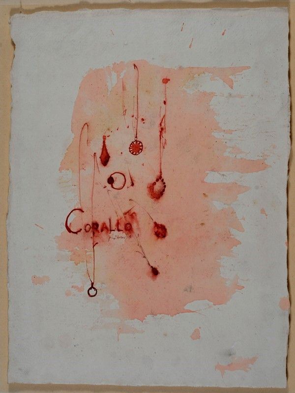 Piero Pizzi Cannella : Corallo  - Acquerello su carta - Asta Arte moderna e contemporanea, Grafica ed edizioni - Galleria Pananti Casa d'Aste