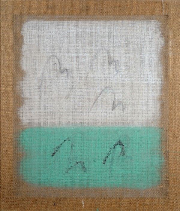 Salvatore Emblema : Senza titolo  (1989)  - Terra colorata su tela di juta - Auction Arte moderna e contemporanea, Grafica ed edizioni - Galleria Pananti Casa d'Aste