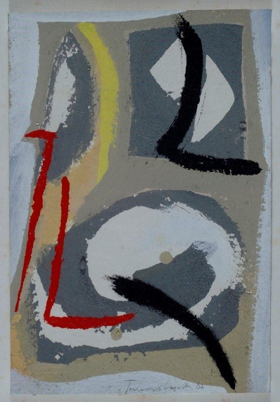 Tommaso Cascella : Senza titolo  (1987)  - Tecnica mista su cartoncino - Auction Arte moderna e contemporanea, Grafica ed edizioni - Galleria Pananti Casa d'Aste