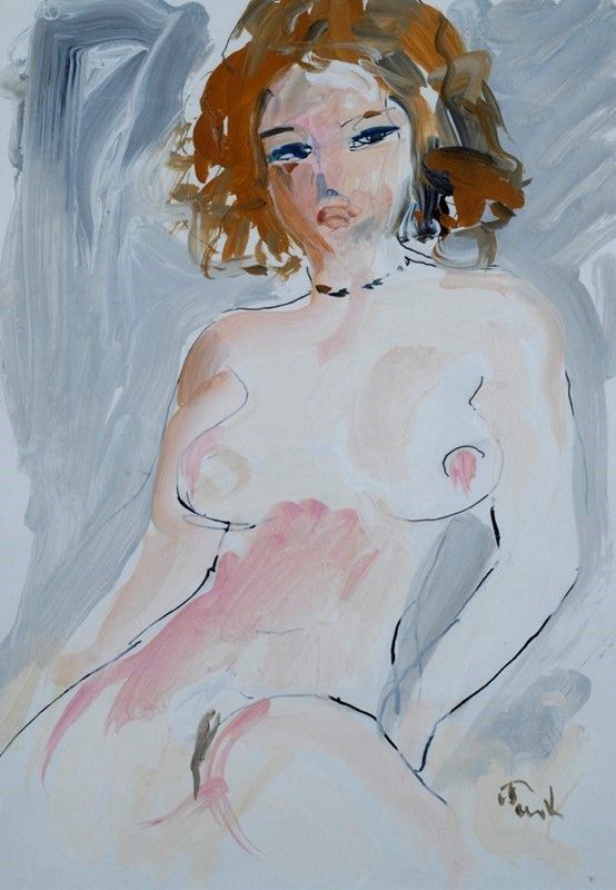 Bruno Paoli : Nudo  - Tempera su carta - Auction Autori dell'800-900, Arte moderna e contemporanea - I - Galleria Pananti Casa d'Aste