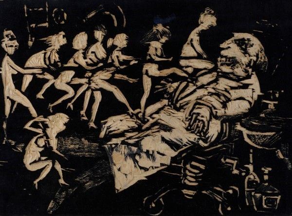 Mino Maccari : Il malato  - Matrice xilografica - Auction ARTE MODERNA E CONTEMPORANEA - Galleria Pananti Casa d'Aste