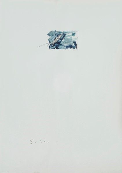 Mario Schifano : Senza titolo  - Smalto e collage su carta - Asta Autori dell'800-900, Grafica ed Edizioni - I - Galleria Pananti Casa d'Aste
