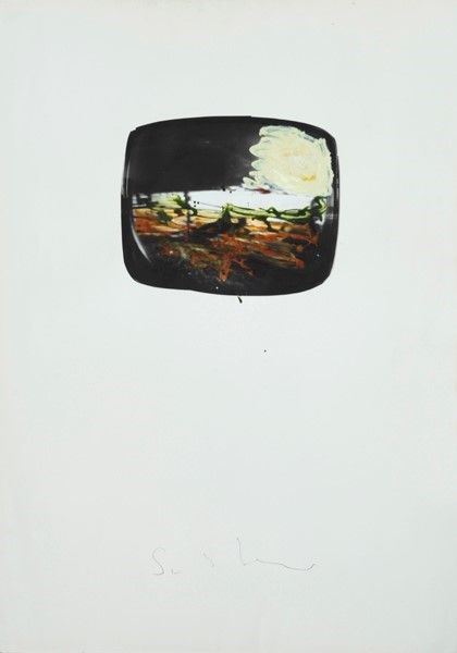 Mario Schifano : Senza titolo  - Tecnica mista e collage su carta - Auction Autori del XIX e XX sec., arte moderna e contemporanea - I - Galleria Pananti Casa d'Aste
