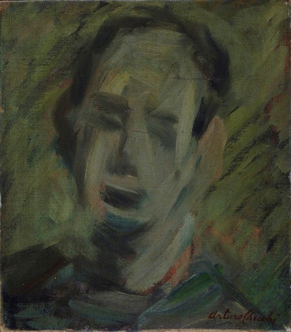 Arturo Checchi : Ritratto  - Olio su tela - Auction Autori del XIX e XX sec., arte moderna e contemporanea - I - Galleria Pananti Casa d'Aste