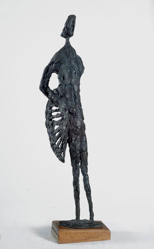 Raffaello Arcangelo Salimbeni : Donna con ventaglio  - Bronzo - Auction Arte Moderna e Contemporanea - Galleria Pananti Casa d'Aste