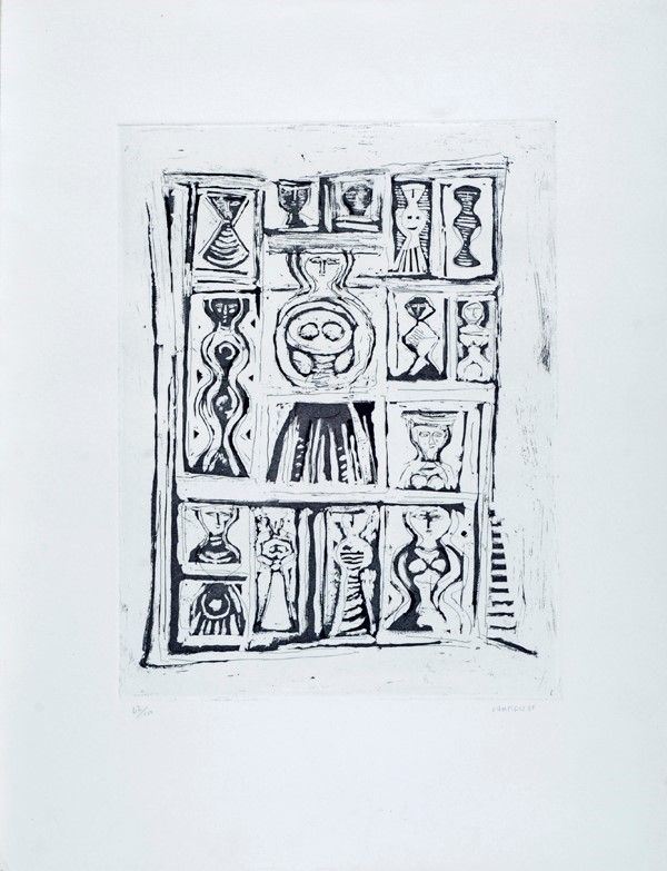 Massimo Campigli : Finestra  (1969)  - Acquaforte e acquatinta - Auction Autori dell'800-900, Grafica ed Edizioni - I - Galleria Pananti Casa d'Aste