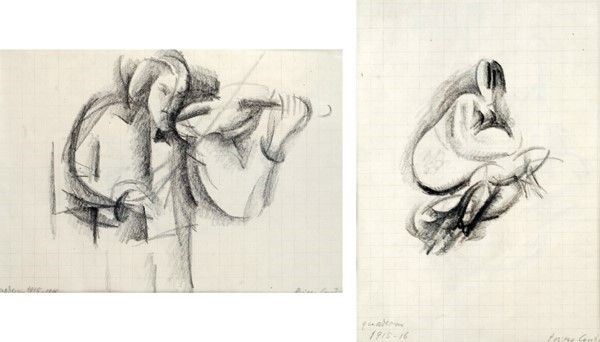 Primo Conti - Violinista (fronte); Figura femminile (retro)