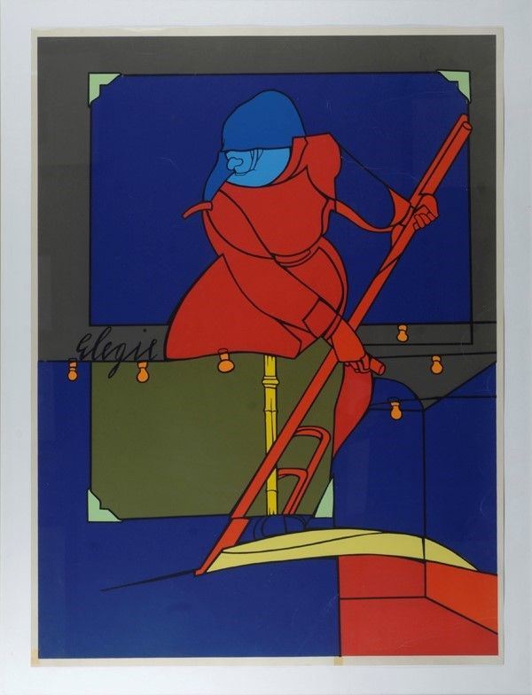 Valerio Adami : Elegie  - Serigrafia - Asta Autori dell'800-900, Grafica ed Edizioni - I - Galleria Pananti Casa d'Aste