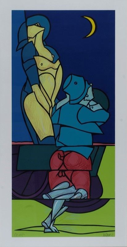 Valerio Adami : Senza titolo  (1995)  - Serigrafia - Asta Grafica ed edizioni - Galleria Pananti Casa d'Aste