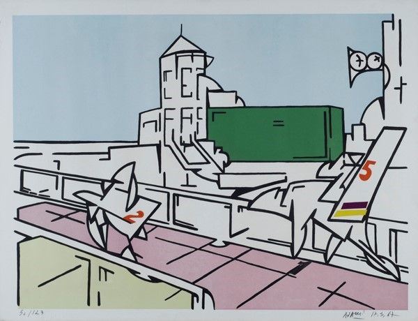 Valerio Adami : Grafica  (1967)  - Serigrafia - Auction Autori dell'800-900, Grafica ed Edizioni - I - Galleria Pananti Casa d'Aste