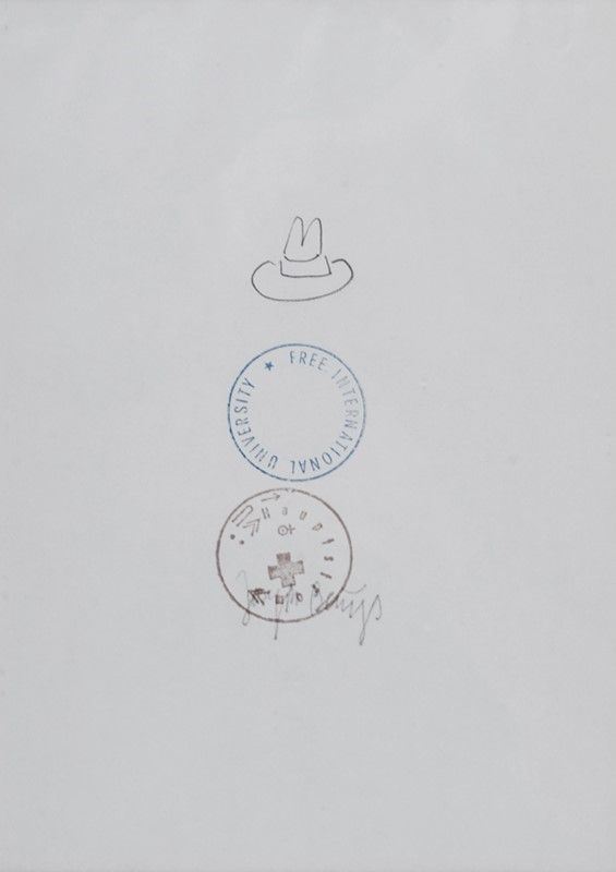 Joseph Beuys : Senza titolo, (Free International University)  - Matita e  timbri su carta - Asta Autori dell'800-900, Grafica ed Edizioni - I - Galleria Pananti Casa d'Aste