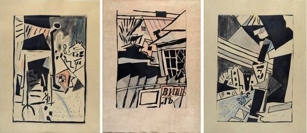 Jean Pougny : 3 Lineolegrafie  ((1927))  - Asta Autori dell'800-900, Grafica ed Edizioni - I - Galleria Pananti Casa d'Aste