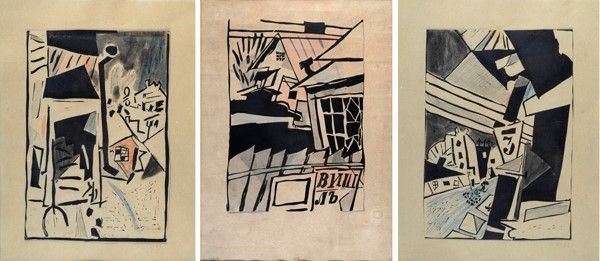 Jean Pougny - 3 Lineolegrafie
