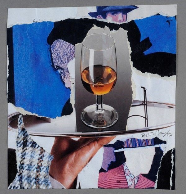 Mimmo Rotella : Bicchiere sul vassoio  (1987)  - Decollage - Asta Autori dell'800-900, Grafica ed Edizioni - I - Galleria Pananti Casa d'Aste