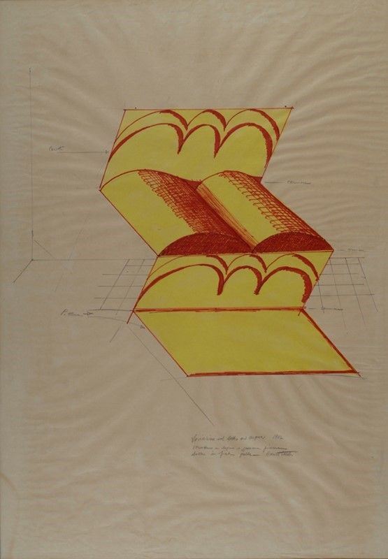 Cesare Tacchi : Variazioni sul letto ad acqua  (1967)  - Matita e pennarello su carta - Auction Autori dell'800-900, Grafica ed Edizioni - I - Galleria Pananti Casa d'Aste
