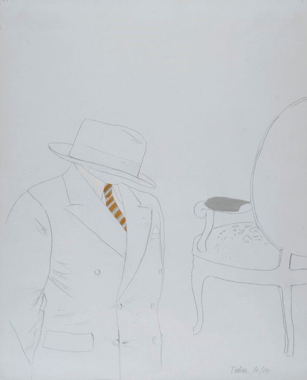 Emilio Tadini : L'uomo dell'organizzazione  (1967)  - Matita e tempera su carta - Auction Autori dell'800-900, Grafica ed Edizioni - I - Galleria Pananti Casa d'Aste