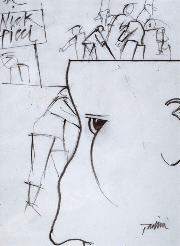 Emilio Tadini : NicK Picci  - Matita su carta - Auction Autori dell'800-900, Grafica ed Edizioni - I - Galleria Pananti Casa d'Aste