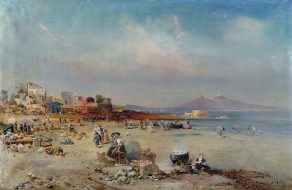 Robert Alott - Veduta di Napoli da Mergellina