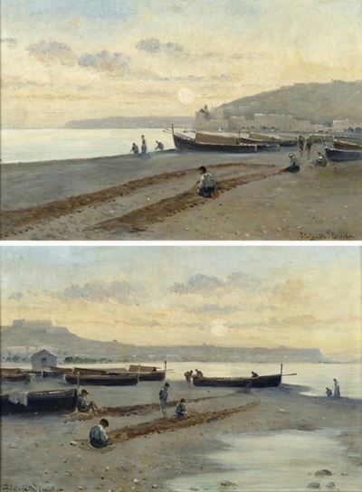 Pescatori sulla Spiaggia di Napoli