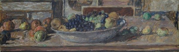 Enzo Faraoni : Natura morta con frutta  (1983)  - Olio su tavola - Asta Autori dell'800-900, Grafica ed Edizioni - I - Galleria Pananti Casa d'Aste