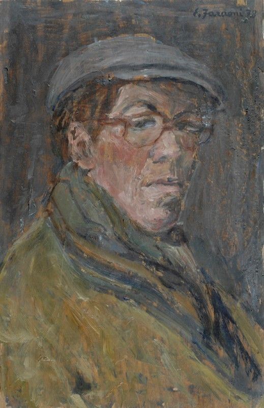Enzo Faraoni : Autoritratto  (1978)  - Olio su tavola - Asta Arte moderna e contemporanea - III - Galleria Pananti Casa d'Aste