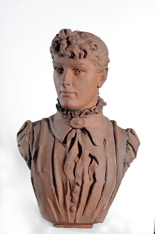 Anonimo, XIX sec. : Busto di donna  - Scultura in terracotta - Auction Autori dell'800-900, Grafica ed Edizioni - I - Galleria Pananti Casa d'Aste