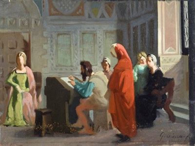 Petrarca Osserva Simone Martini Mentre Dipinge il Ritratto di Laura