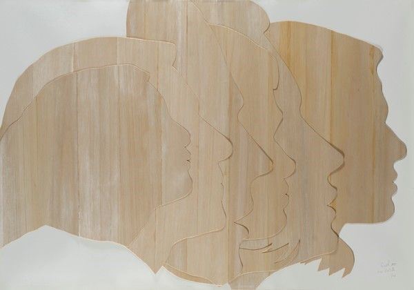 Mario Ceroli : Profili  (1970)  - Collage di legni su tavola - Asta Autori dell'800-900, Grafica ed Edizioni - I - Galleria Pananti Casa d'Aste