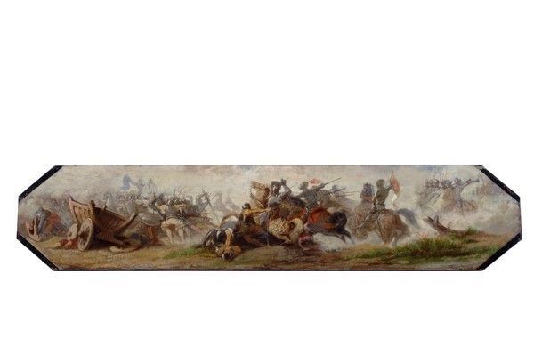 Amos Cassioli : Battaglia  - Olio su tavola - Auction Autori dell'800-900, Grafica ed Edizioni - I - Galleria Pananti Casa d'Aste