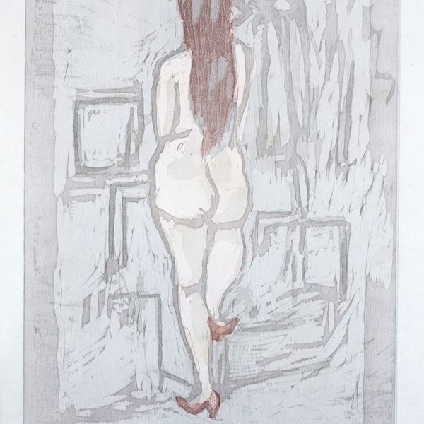 Mino Maccari - Donna nuda di spalle