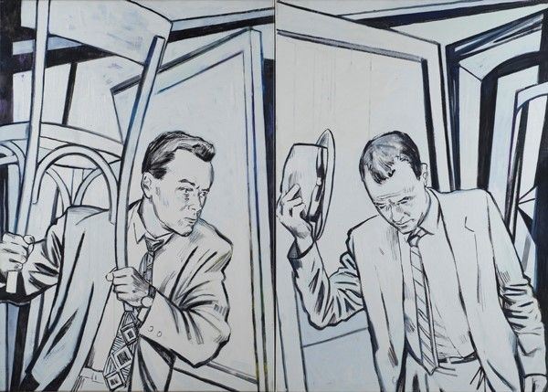 Ronald Victor Kastelic : Whack thy neighbor  (1991)  - Olio su tela ( dittico) - Auction Autori dell'800-900, Grafica ed Edizioni - I - Galleria Pananti Casa d'Aste