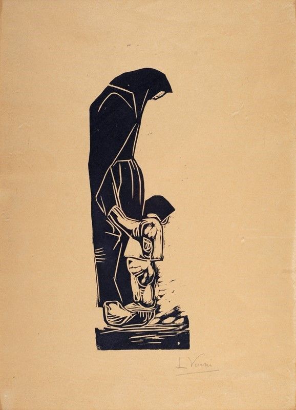 Lorenzo Viani : Senza titolo  - Xilografia - Auction GRAFICA ED EDIZIONI - Galleria Pananti Casa d'Aste