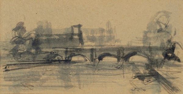Anonimo, XX sec. : Ponte alla Carraia  - China acquerellata su cartone - Auction DISEGNI DAL XIX AL XX SEC - Galleria Pananti Casa d'Aste