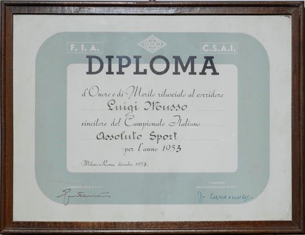 Diploma di campione italiano assoluto  sport