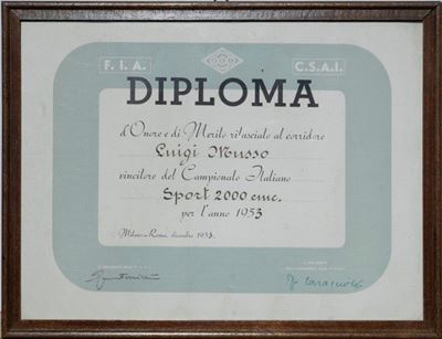 Diploma Campione Italiano Sport 2000 Cmc