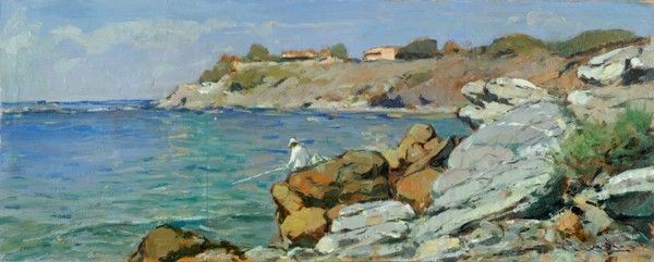 Giorgio Luxardo : Antignano  (1961)  - Olio su compensato - Auction Autori del XIX e XX sec., arte moderna e contemporanea - I - Galleria Pananti Casa d'Aste