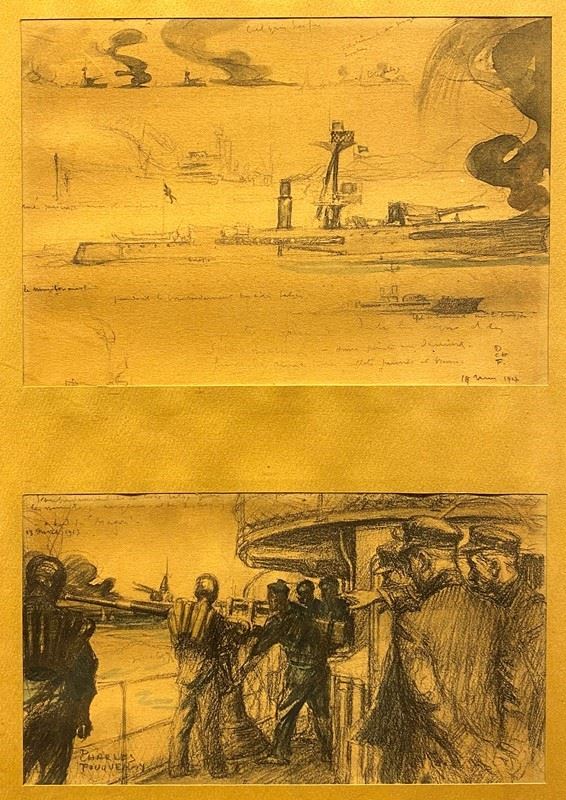 Charles Fouqueray : World War I  - pencil on paper; pencil and watercolor on paper - Auction MODERN ART - Galleria Pananti Casa d'Aste