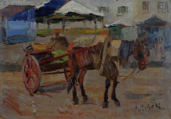 Gino Paolo Gori - Cavallo con Calesse