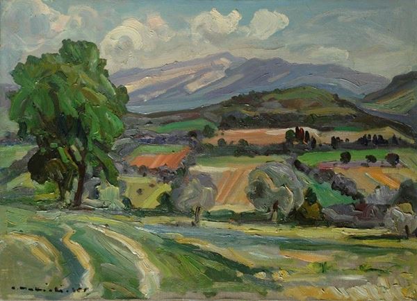 Armenio Mattioli : Paesaggio  (1988)  - Olio su tela - Auction AUTORI DEL XX SEC - Galleria Pananti Casa d'Aste