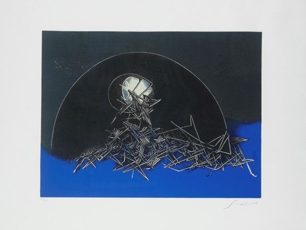 Emilio Scanavino : Senza titolo  - Litografia - Asta Grafica ed edizioni - Galleria Pananti Casa d'Aste