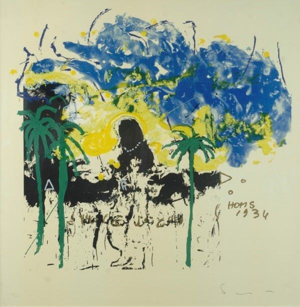 Mario Schifano : Homs 1934  (1988)  - Serigrafia - Asta Grafica ed edizioni - Galleria Pananti Casa d'Aste