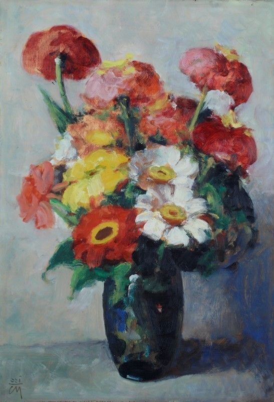 Corrado Michelozzi : Zinie  - Olio su compensato - Auction Autori del XIX e XX sec. - I - Galleria Pananti Casa d'Aste