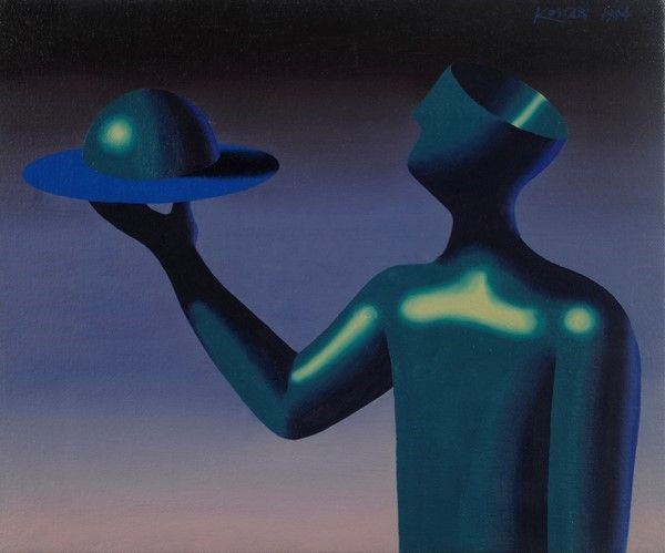 Mark Kostabi : Service (Twilight)  (1994)  - Acrilico su tela - Auction Arte moderna e contemporanea - Galleria Pananti Casa d'Aste